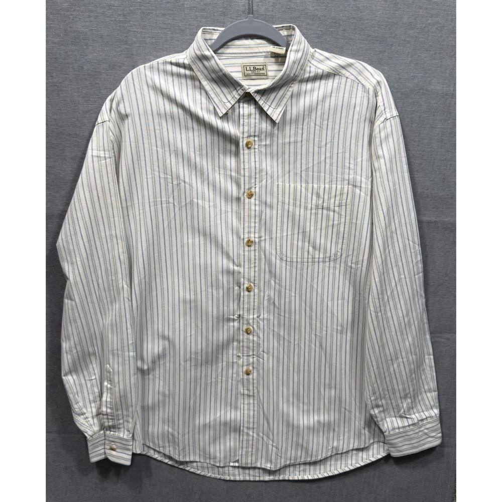 LL Bean Button Up Shirt Mens Large Reg Long Sleeve Button Down